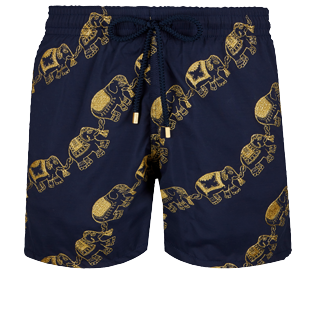 Homme CLASSIQUE Brodé - Maillot de bain Homme Brodé Elephants Dance - Édition Limitée, Bleu marine front Homme CLASSIQUE Brodé - Maillot de bain Homme Brodé Elephants Dance - Édition Limitée, Bleu marine front