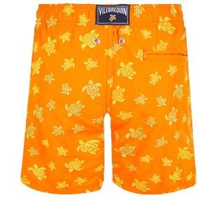Boys Others Embroidered - Boys Swimwear Embroidered Micro Ronde Des Tortues - Limited Edition, Apricot back view