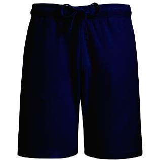 Men Others Solid - Unisex Terry Jacquard Bermuda shorts, Navy front view