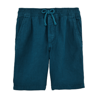 Jungen Andere Uni - Solid Bermudashorts aus Leinen für Jungen, Gischt front Jungen Andere Uni - Solid Bermudashorts aus Leinen für Jungen, Gischt front