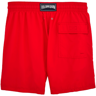 Men Classic / Moorea Embroidered - Primitive Turtle Placed Embroidery Swim shorts, Poppy red back Men Classic / Moorea Embroidered - Primitive Turtle Placed Embroidery Swim shorts, Poppy red back