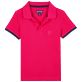 Niños Autros Liso - Polo en piqué de algodón de color liso para niño, Shocking pink front Niños Autros Liso - Polo en piqué de algodón de color liso para niño, Shocking pink front