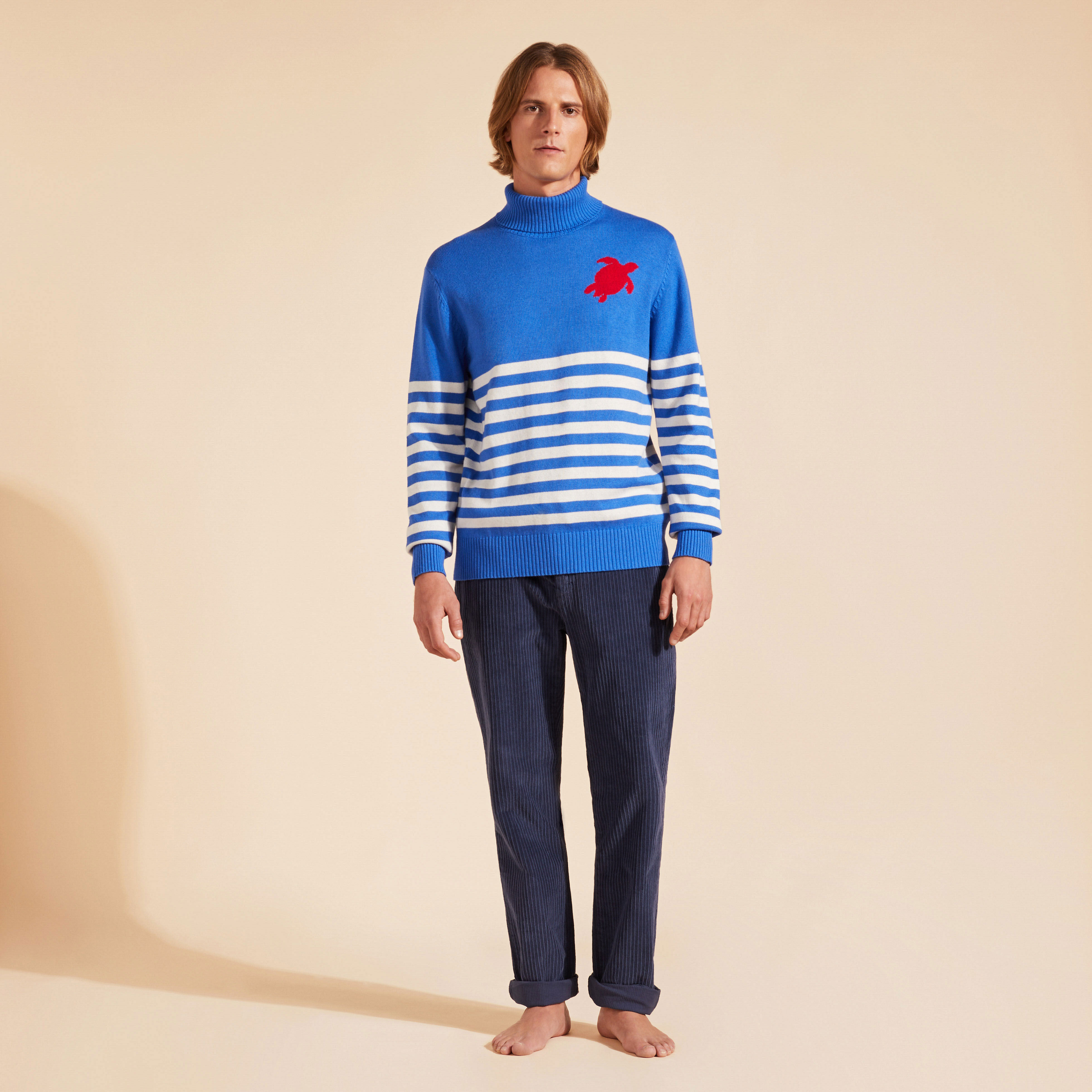 Pull Col Roul en coton et cachemire Homme Tortue Pull Homme