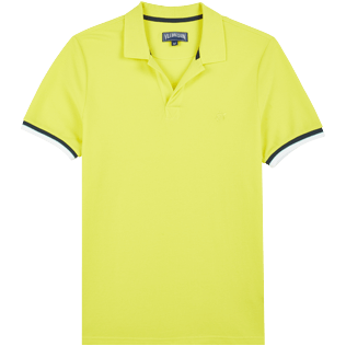 Men Others Solid - Men Cotton Pique Polo Shirt Solid, Lemon front Men Others Solid - Men Cotton Pique Polo Shirt Solid, Lemon front