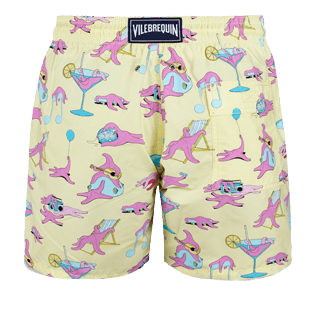 Homme CLASSIQUE Imprimé - Maillot de bain Homme Jeux de Plage, Jaune back Homme CLASSIQUE Imprimé - Maillot de bain Homme Jeux de Plage, Jaune back