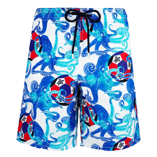 Hombre Corte Largo Estampado - Bañador con estampado Soccer Turtles para hombre, Blanco front Hombre Corte Largo Estampado - Bañador con estampado Soccer Turtles para hombre, Blanco front