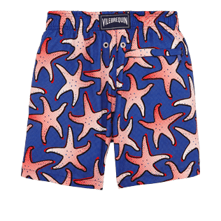 Niños Corte Clásico Estampado - Bañador ligero y plegable con estampado Starfish Art para niño, Azul neptuno back Niños Corte Clásico Estampado - Bañador ligero y plegable con estampado Starfish Art para niño, Azul neptuno back