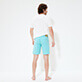 Men Others Printed - Men Cotton Bermuda Shorts Micro Ronde des Tortues, Lagoon back worn view