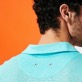 男款 Others 纯色 - 男士纯色亚麻运动 Polo 衫, Lazulii blue 细节视图2