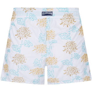 Women Others Embroidered - Women Swim Short Iridescent Flowers of Joy, White back view