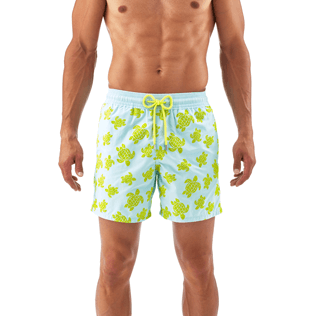Hombre Corte Clásico Estampado - Bañador con estampado Flocked Turtles, Bleu givre supp2 Hombre Corte Clásico Estampado - Bañador con estampado Flocked Turtles, Bleu givre supp2