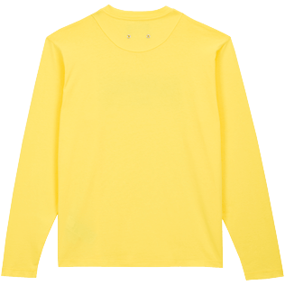 Herren Andere Uni - Langärmeliges T-Shirt aus Baumwolle für Herren, Zitrone Rückansicht