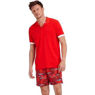 Men Others Solid - Men Cotton Polo Shirt Solid, Medicis red frontworn Men Others Solid - Men Cotton Polo Shirt Solid, Medicis red frontworn