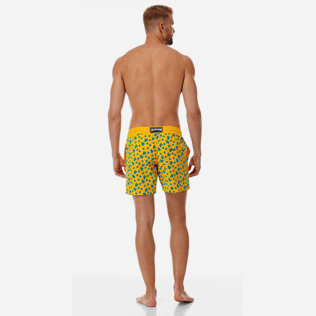 Men Classic Printed - Men swimtrunks Flocked Micro Ronde Des Tortues, Mango backworn Men Classic Printed - Men swimtrunks Flocked Micro Ronde Des Tortues, Mango backworn