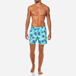 Men Classic / Moorea Printed - Starlettes & Turtles Swim shorts, Lagoon frontworn Men Classic / Moorea Printed - Starlettes & Turtles Swim shorts, Lagoon frontworn
