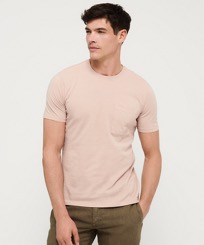 Homme AUTRES Uni - T-shirt homme en coton organique Teinture Bio-sourcée, Rosee vue portée de face