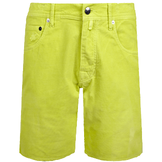 Herren Andere Uni - Bermudashorts aus Samt für Herren im 5-Taschen-Design, Lemongrass front Herren Andere Uni - Bermudashorts aus Samt für Herren im 5-Taschen-Design, Lemongrass front