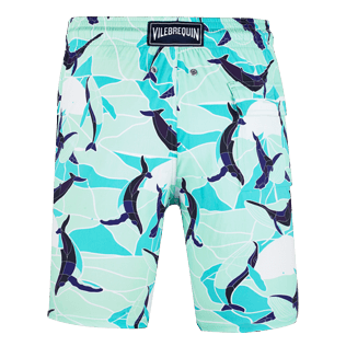 Hombres Corte Largo Estampado - Bañador elástico con estampado Magic Whales para hombre, Laguna back Hombres Corte Largo Estampado - Bañador elástico con estampado Magic Whales para hombre, Laguna back