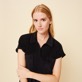 Women Others Solid - Women Terry Polo Dress Solid, Black details view 2