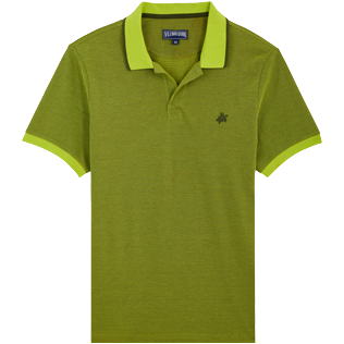 Men Others Solid - Men Cotton Pique Polo Shirt Solid, Lemongrass front view