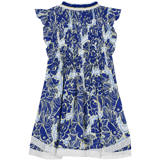 Girls Others Printed - Girl Mini Dress Hidden Fishes - Vilebrequin x Poupette St Barth, Purple blue back view