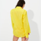 男款 Others 纯色 - 纯色中性纯棉巴厘纱衬衫, Lemon 背面穿戴视图