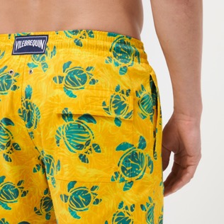 Men Others Printed - Men Stretch Swim Trunks Turtles Madrague, Yellow details view 2