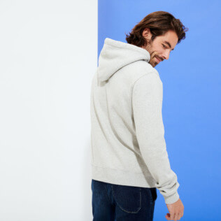 Hombre Autros Liso - Sudadera con capucha de algodón para hombre, Lihght gray heather backworn Hombre Autros Liso - Sudadera con capucha de algodón para hombre, Lihght gray heather backworn