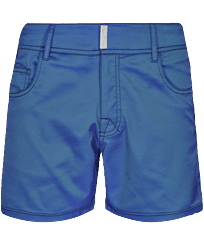 Uomo Cintura piatta Unita - Costume da bagno uomo con cintura piatta tinta unita, Blu mare vista frontale