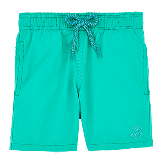 Boys Classic / Moorea Printed - Boys Water-Reactive Swimtrunks Hypnotic Turtles, Veronese green front Boys Classic / Moorea Printed - Boys Water-Reactive Swimtrunks Hypnotic Turtles, Veronese green front