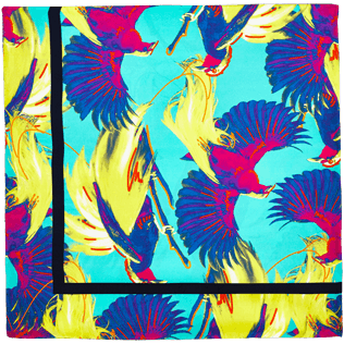 046 Stampato - Foulard in seta Birds of Paradise, Veronese green back 046 Stampato - Foulard in seta Birds of Paradise, Veronese green back