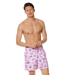 Men Classic Printed - Men Swimwear Kama Sand-Vilebrequin x Mrzyk and Moriceau, Pale pink front worn view