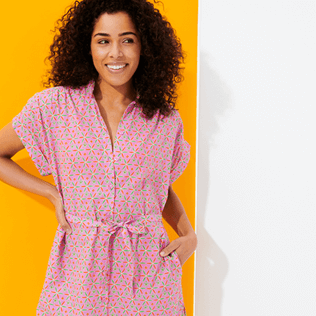 Women Others Printed - Women Cotton Shirt Dress Indian Ceramic, Pink berries supp5 Women Others Printed - Women Cotton Shirt Dress Indian Ceramic, Pink berries supp5