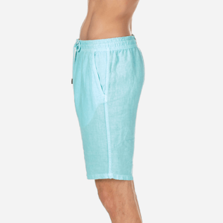Men Others Solid - Men Italian Pockets Linen Bermuda Shorts Solid, Lagoon supp3 Men Others Solid - Men Italian Pockets Linen Bermuda Shorts Solid, Lagoon supp3