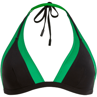 Women Halter Solid - Women bicolor Halter bikini top trompe-l'oeil effect - Vilebrequin x JCC+ - Limited Edition, Chlorophyll front Women Halter Solid - Women bicolor Halter bikini top trompe-l'oeil effect - Vilebrequin x JCC+ - Limited Edition, Chlorophyll front