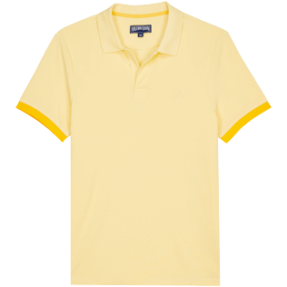 Men Others Solid - Men Cotton Pique Polo Shirt Solid, Popcorn front view