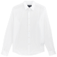 Uomo Altri Unita - Camicia unisex in voile di cotone tinta unita, Bianco vista frontale