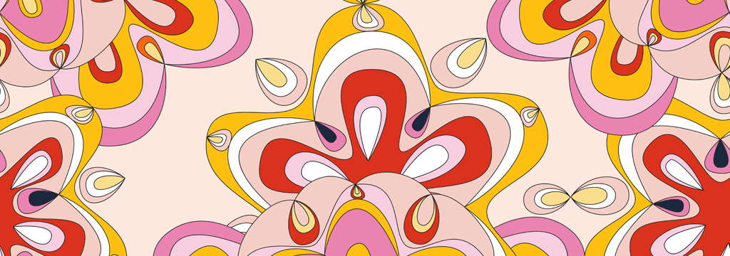Autros Estampado - Pareo de algodón con estampado Kaleidoscope, Camellia estampado
