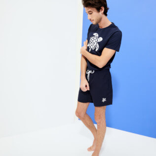 Men Classic Solid - Men Swim Trunks Bicolor Solid, Navy supp1 Men Classic Solid - Men Swim Trunks Bicolor Solid, Navy supp1