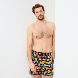 Men Classic Embroidered - Men Swimwear Embroidered Indian Ceramic - Limited Edition, Sapphire details view 2