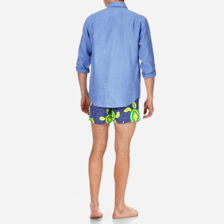Homme AUTRES Uni - Chemise en Lin Homme Unie, Lavande backworn Homme AUTRES Uni - Chemise en Lin Homme Unie, Lavande backworn
