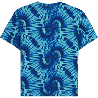 男款 Others 印制 - Men Cotton T-Shirt Tie & Dye Turtles Print, Azure 后视图