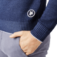 Hombre Autros Liso - Jersey de lana con cuello redondo para hombre, Azul marino detalles vista 1
