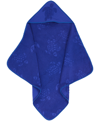 Baby Beach Towel Turtle Jacquard Solid Purple blue front view