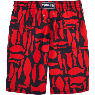 Uomo Classico lungo Stampato - Costume da bagno taglio lungo Silex Fishes, Papavero back Uomo Classico lungo Stampato - Costume da bagno taglio lungo Silex Fishes, Papavero back