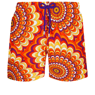 Men Classic Printed - Men Swimwear 1975 Rosaces, Apricot front view
