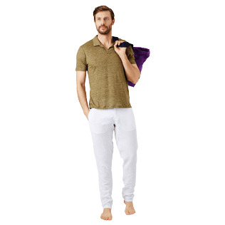 Herren Andere Uni - Solid Polohemd aus Leinenjersey für Herren, Heather sycamore supp2 Herren Andere Uni - Solid Polohemd aus Leinenjersey für Herren, Heather sycamore supp2