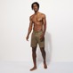 Men Others Solid - Unisex Linen Bermuda Shorts Solid, Pepper heather front worn view