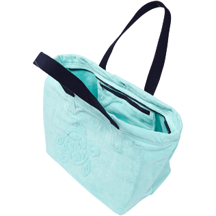 Andere Uni - Große Einfarbige Jacquard-Strandtasche aus Frottee, Lagune backworn Andere Uni - Große Einfarbige Jacquard-Strandtasche aus Frottee, Lagune backworn