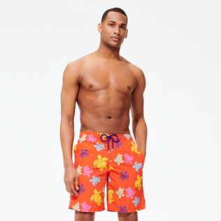 Hombre Clásico largon Estampado - Bañador largo con estampado Tortues Multicolores para hombre, Nispero frontworn Hombre Clásico largon Estampado - Bañador largo con estampado Tortues Multicolores para hombre, Nispero frontworn